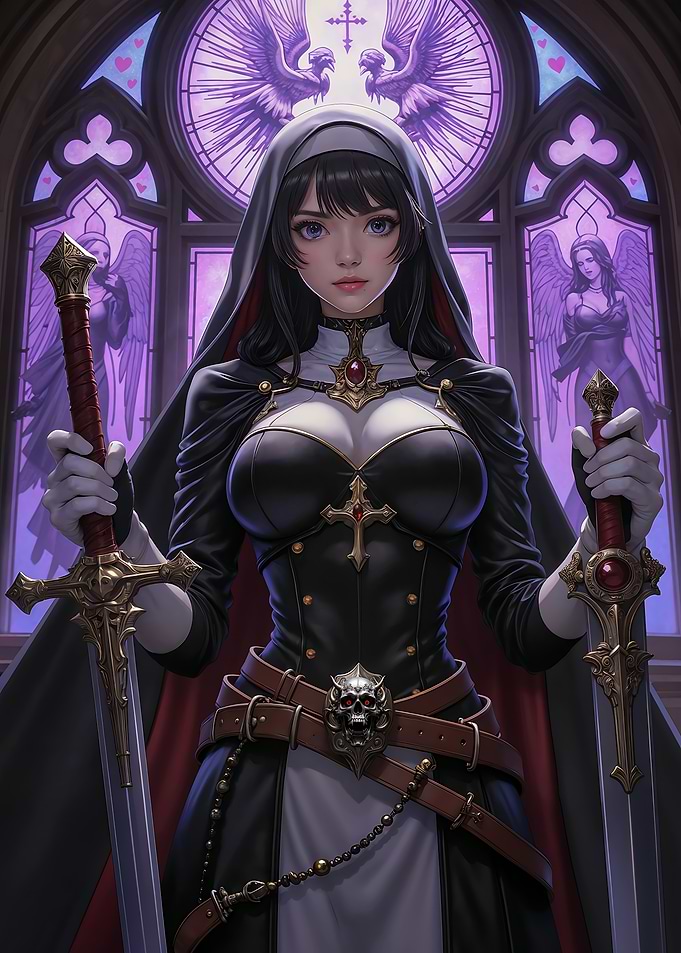 Gothic Nun with Swords