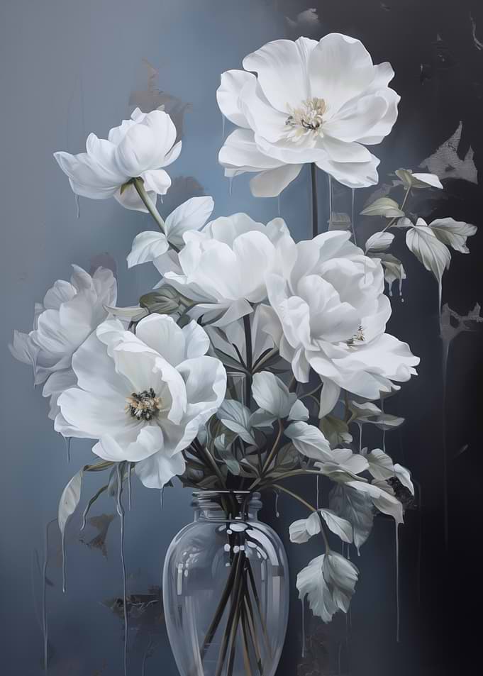 White Flowers in Vase