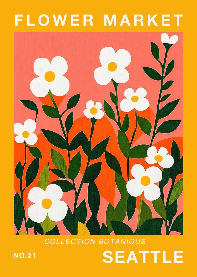 Seattle Flower Market Print