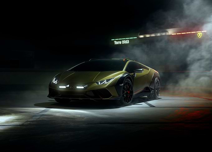 Gold Lamborghini in Smoke
