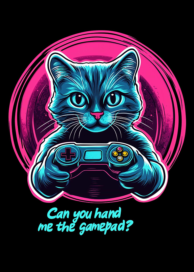 Gamer Cat Gaming Gamepad