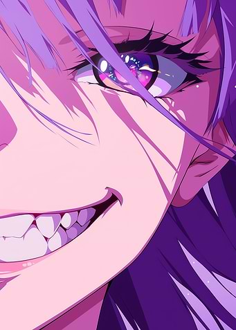 Anime Girl with Purple Hair
