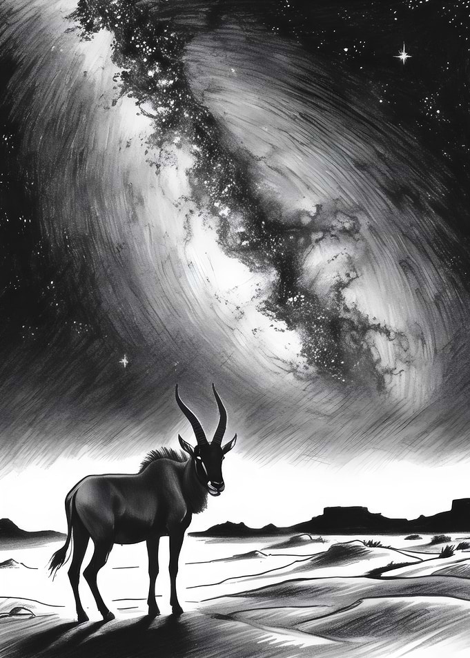 Guanaco Under Milky Way