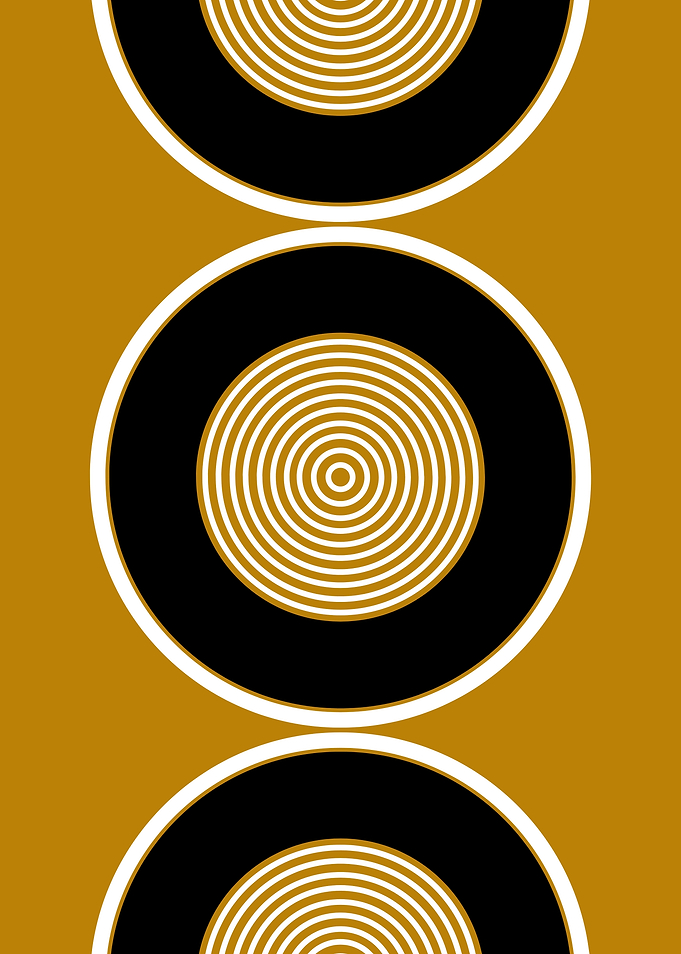 Gold and Black Concentric Circles