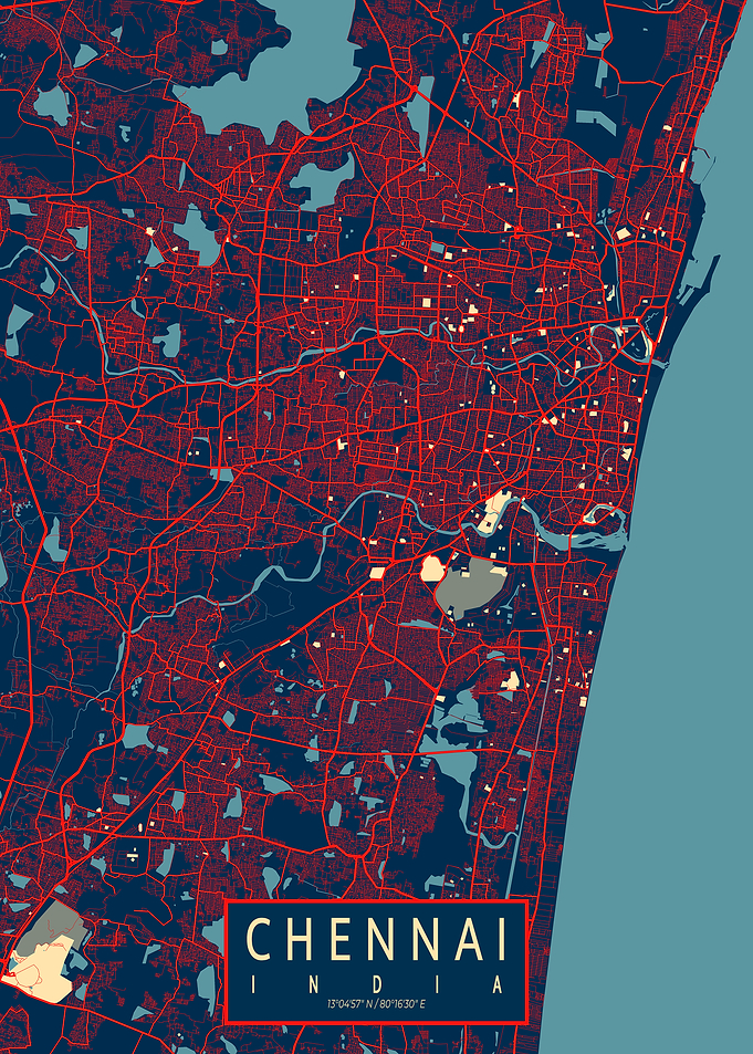 Chennai City Map India Hope