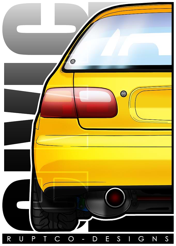 Yellow Honda Civic EG