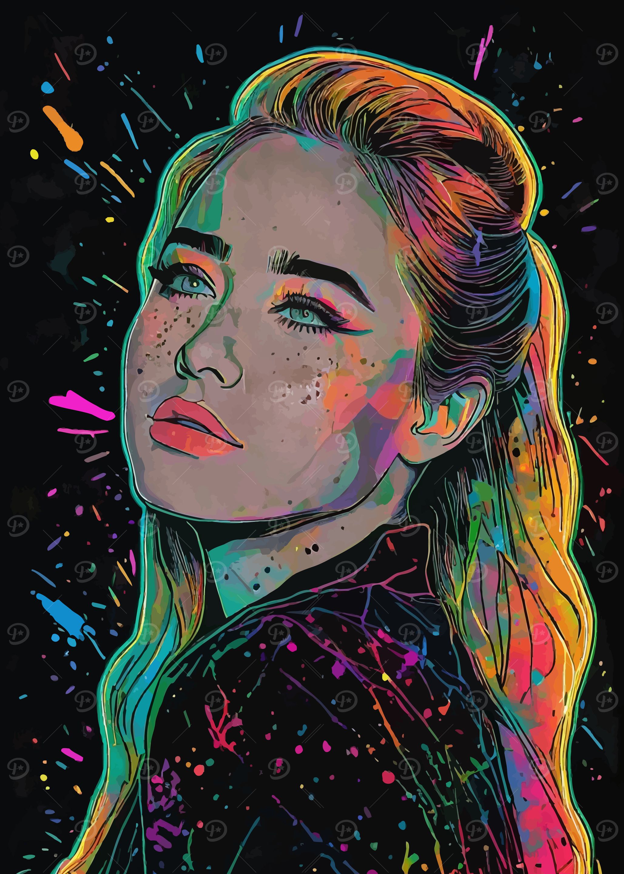 Sabrina Carpenter Neon Portrait