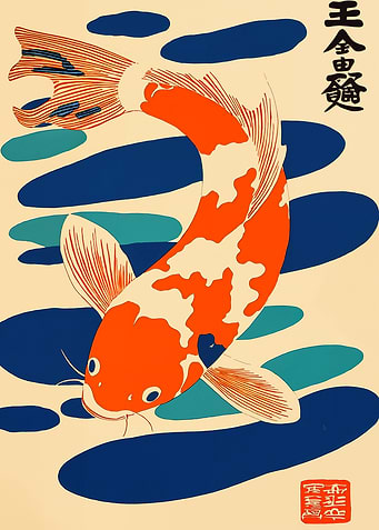 Koi Fish Japanese Art Print