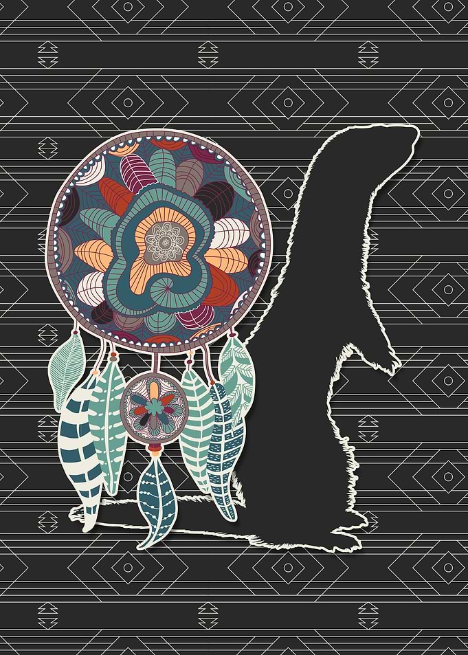 Otter with Dreamcatcher Native American
