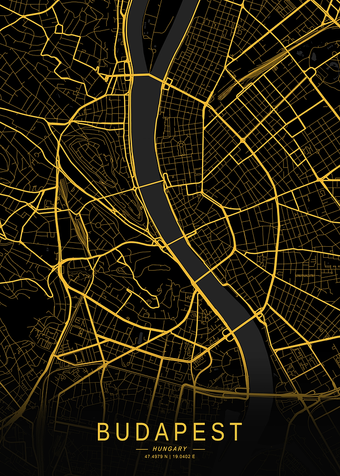 Golden Budapest City Map