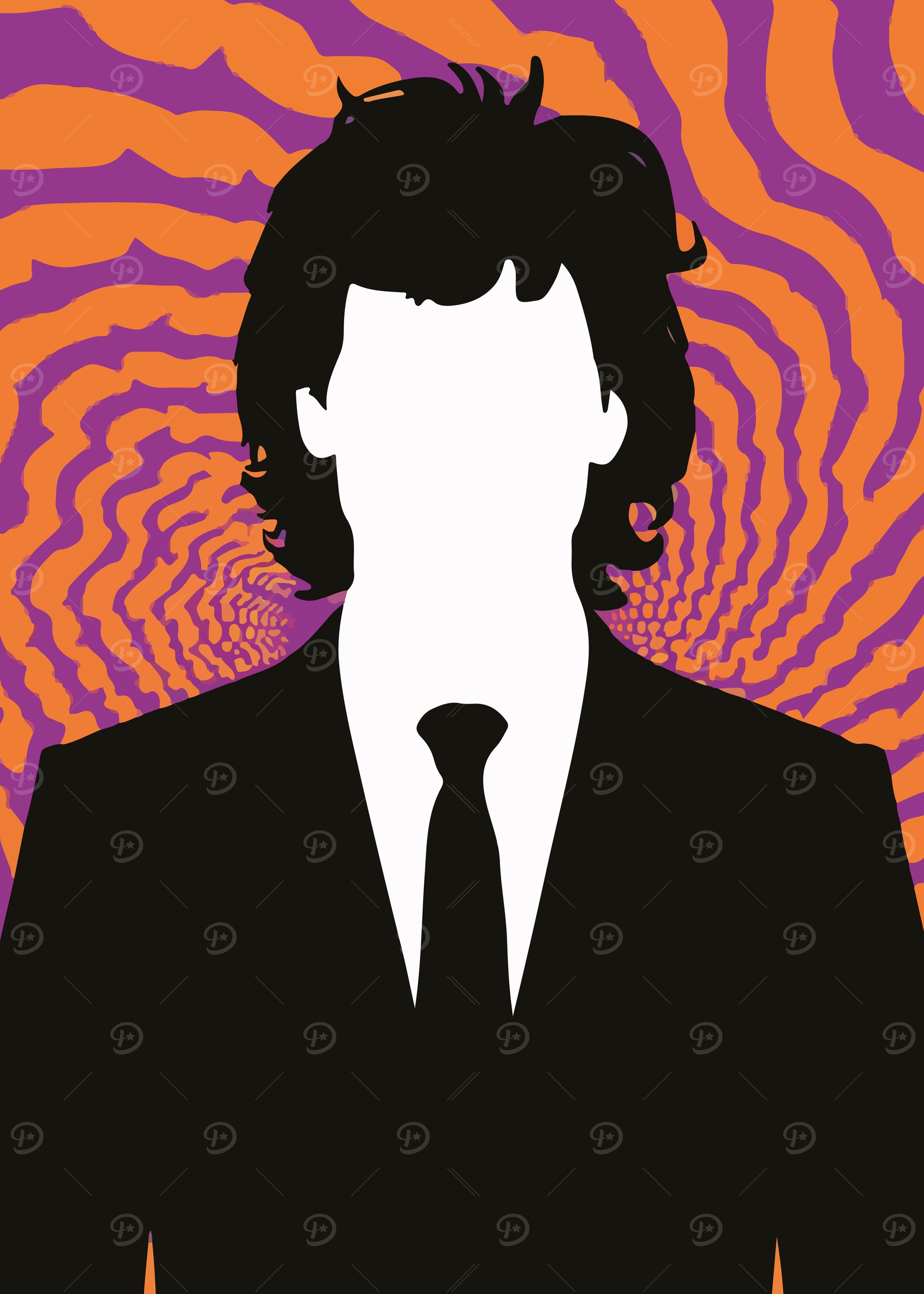 Silhouette Man with Swirling Background