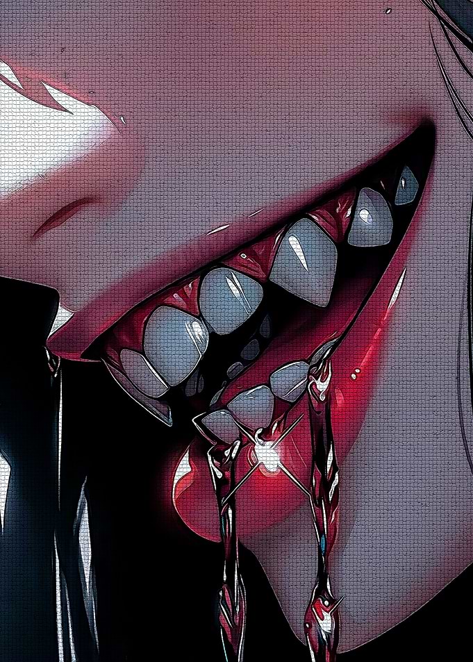 Anime Mouth with Blood