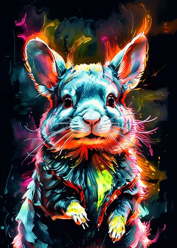 Colorful Chinchilla Art