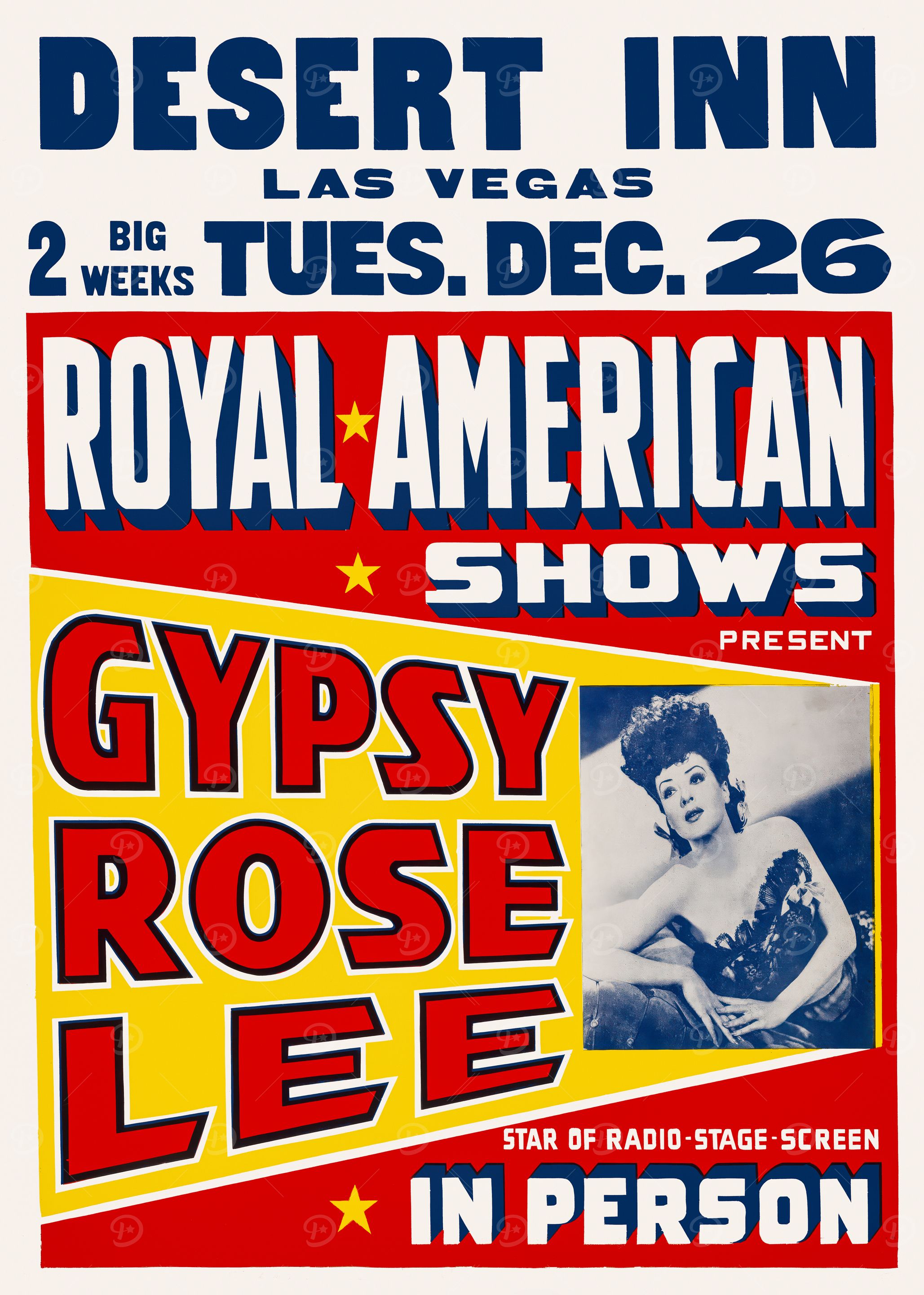 Gypsy Rose Lee Desert Inn Poster