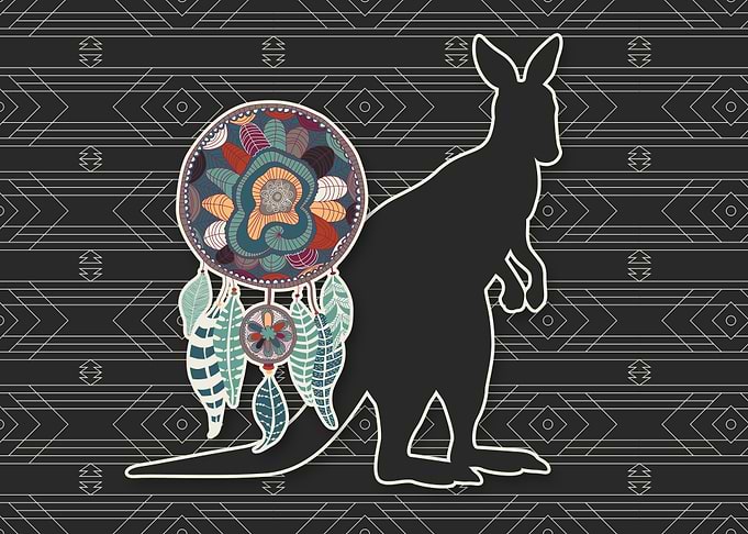 Kangaroo and Dreamcatcher Native American