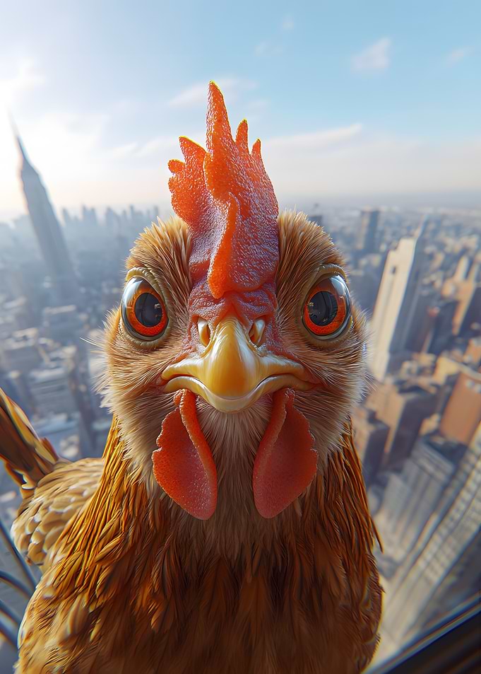 Chicken Selfie in the City