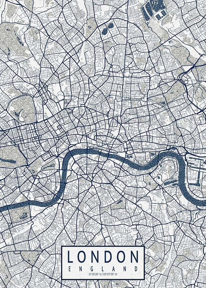London City Map England Coastal