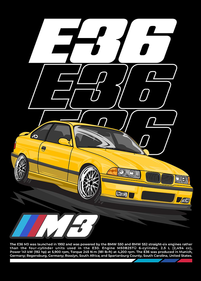 BMW E36 M3 Illustration