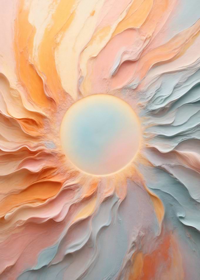 Pastel Abstract Sun Soft and Dreamy Spring Wall Art