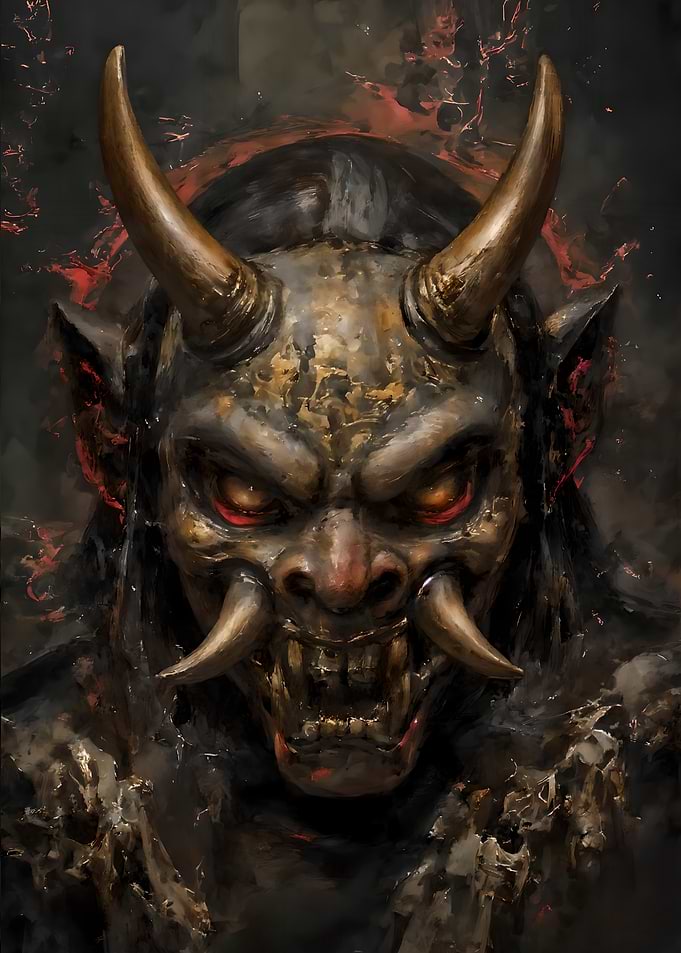 Oni Mask Digital Art