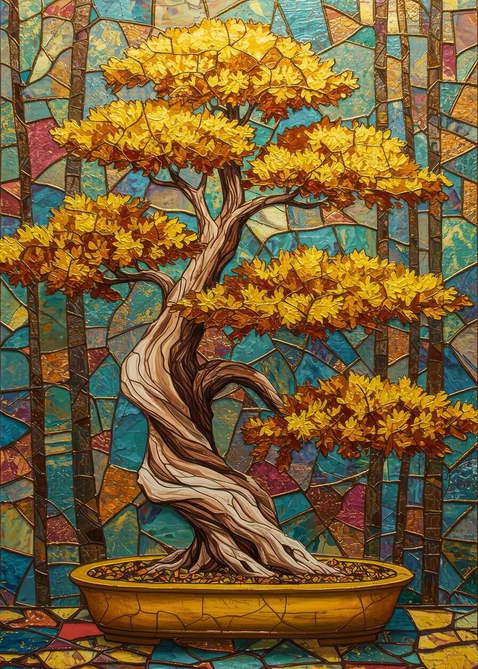 Bonsai Tree Abstract Painting