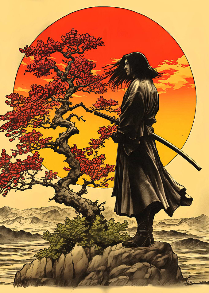 Retro Samurai Sunset