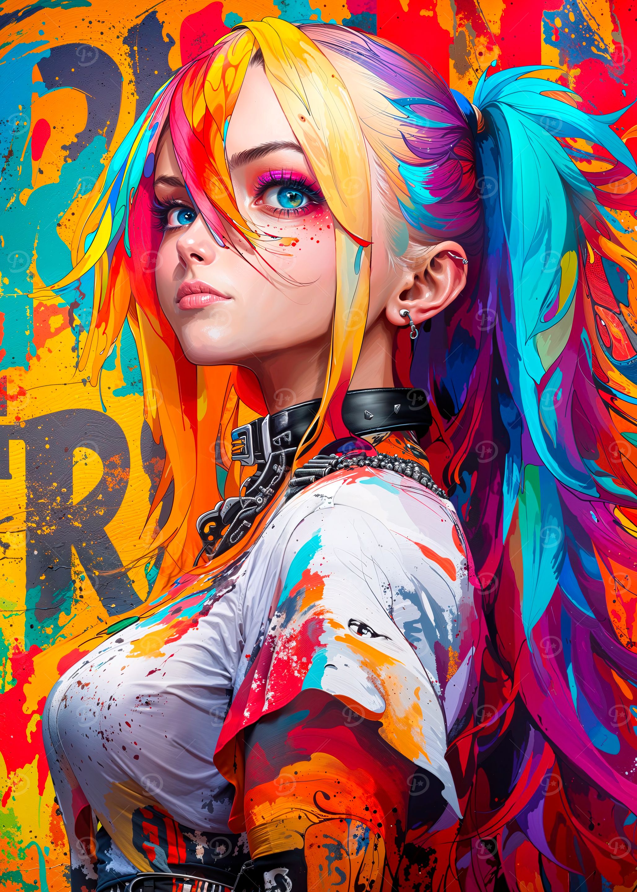 Colorful Anime Girl