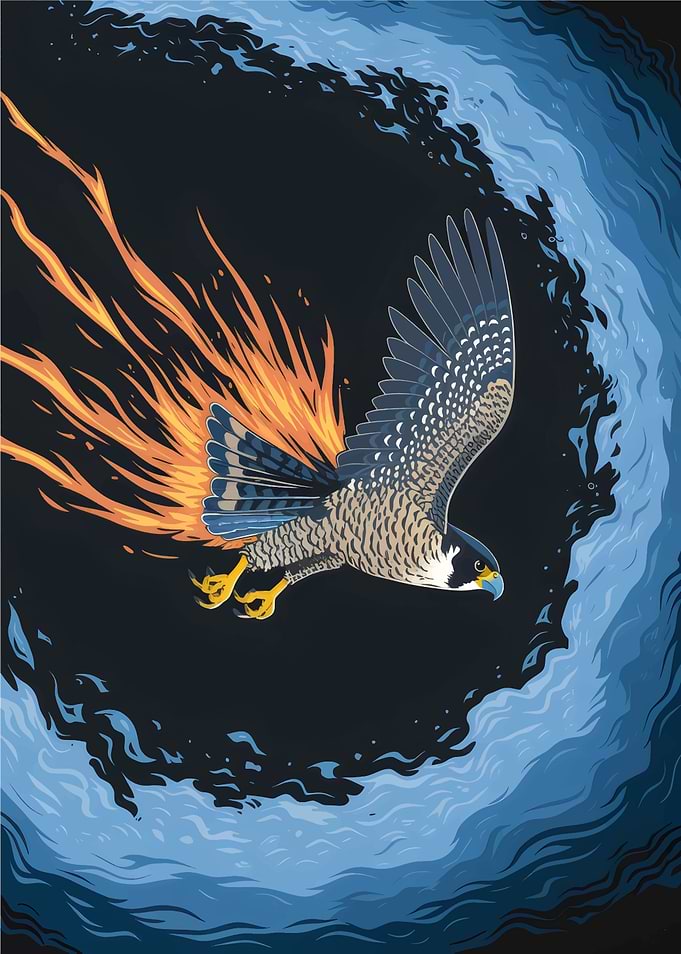 Fiery Falcon Flight