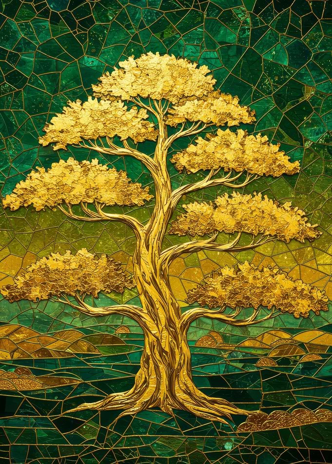 Golden Tree Mosaic
