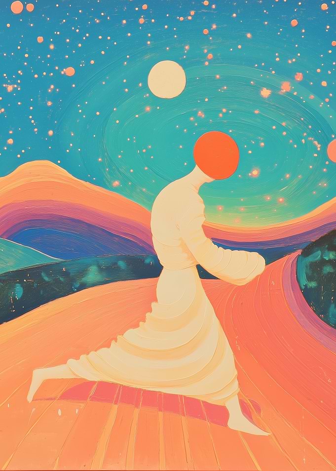Surreal Figure in Landscape