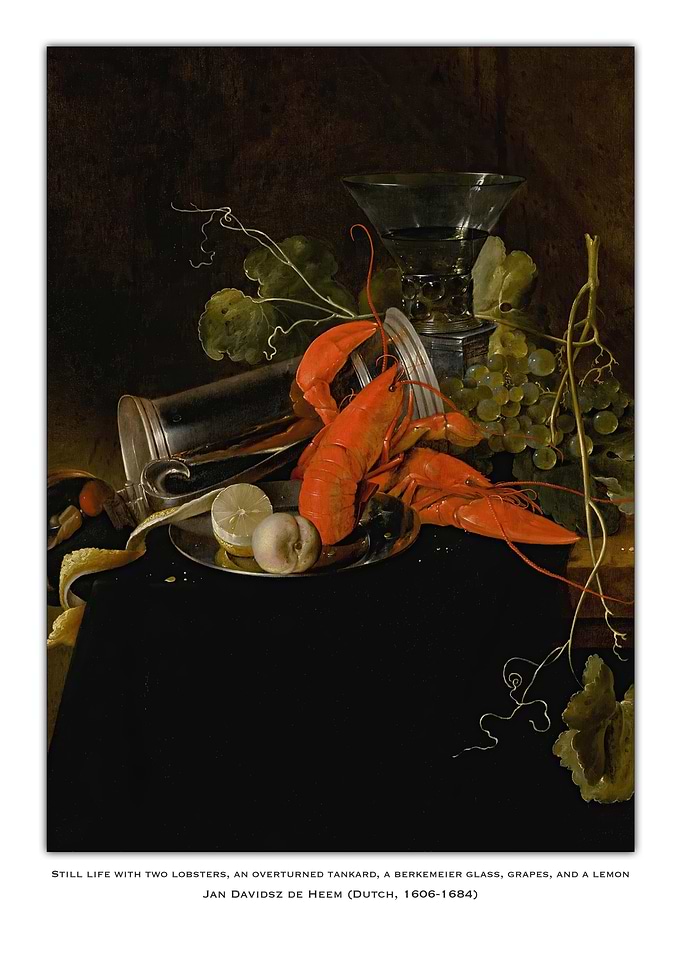 Still Life with Lobsters and Grapes