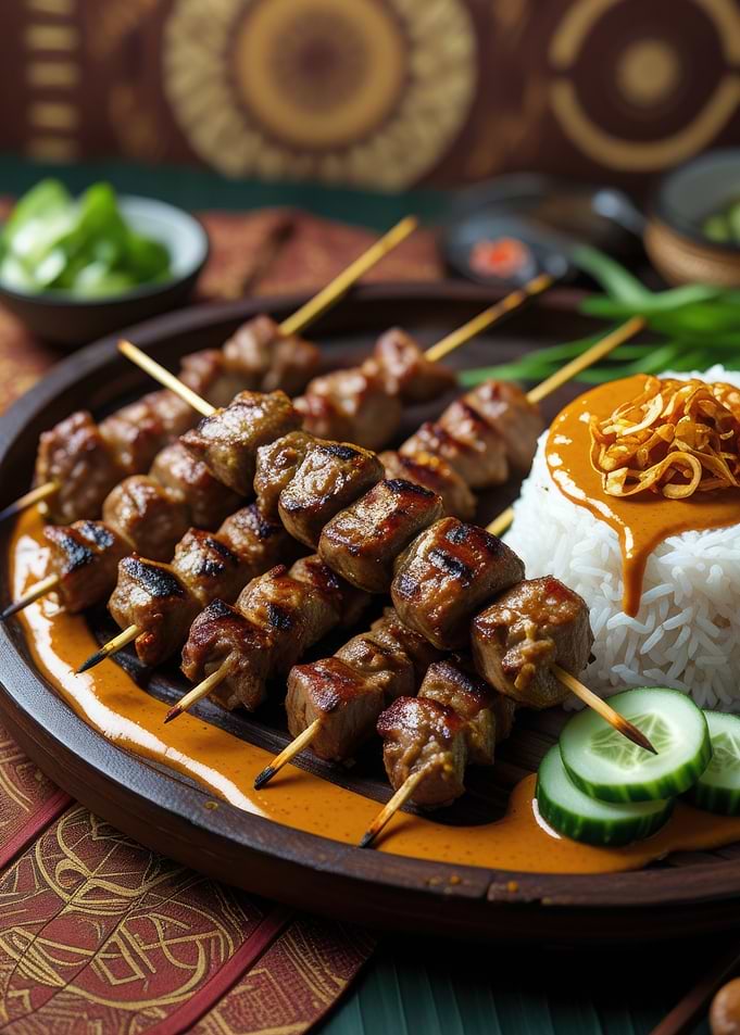 Grilled Meat Skewers with Rice