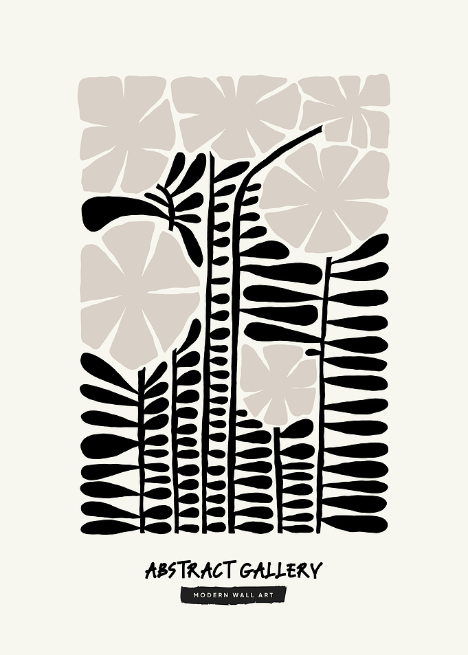 Abstract Floral square art