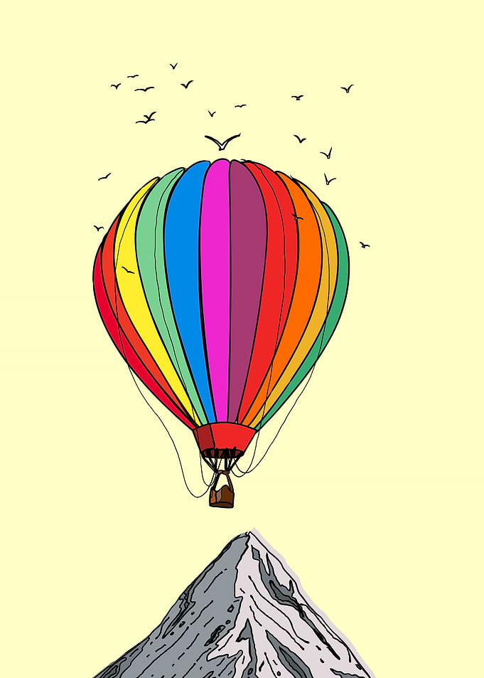 Rainbow Hot Air Balloon