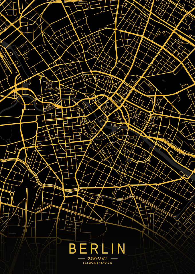 Golden Berlin City Map