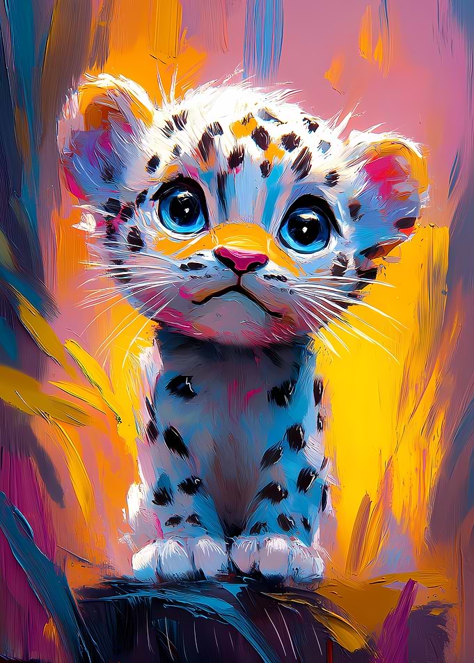 Cute Leopard Cub Painting