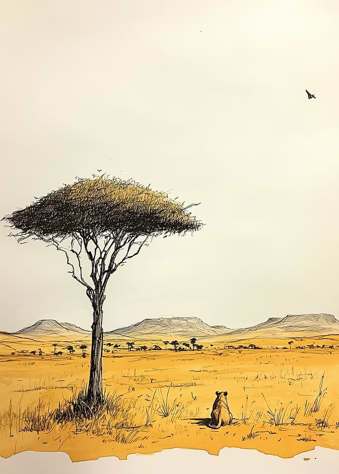 Lioness in the Savanna