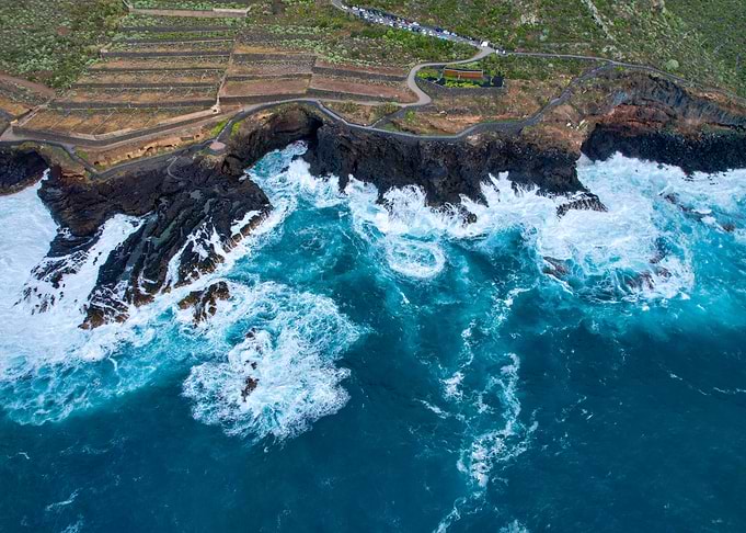 Ocean Waves Crashing on Coast
