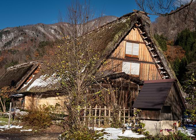 Japanese Gassho Village thatched house