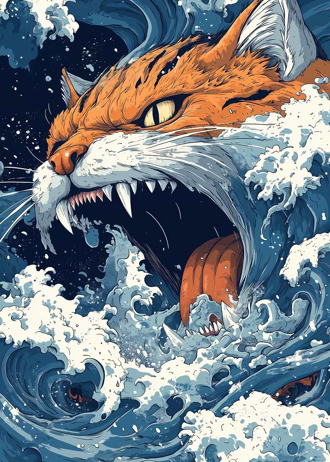 Cat in the Waves
