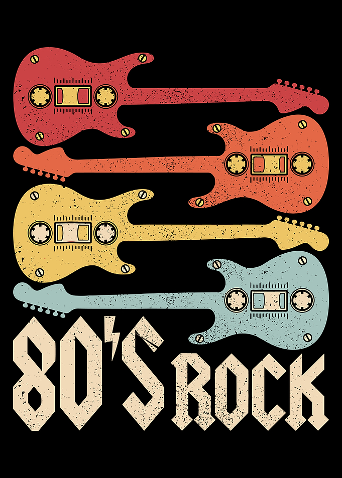 80's Rock Guitars, 80s Rock Band Guitar Cassette Tape 1980s Vintage 80s
