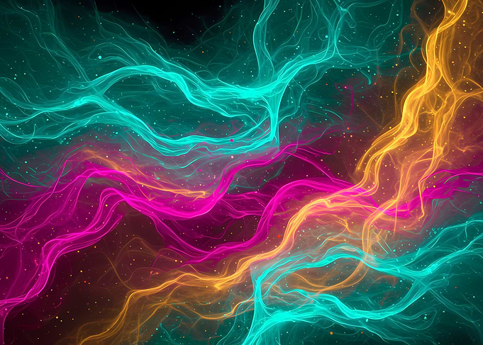 Abstract Neon Swirls