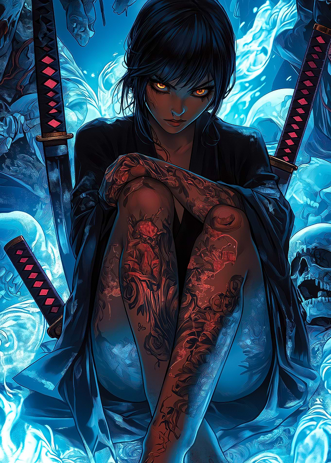 Tattooed Anime Warrior