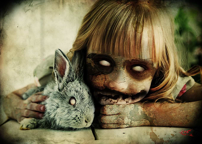Creepy Girl and Rabbit