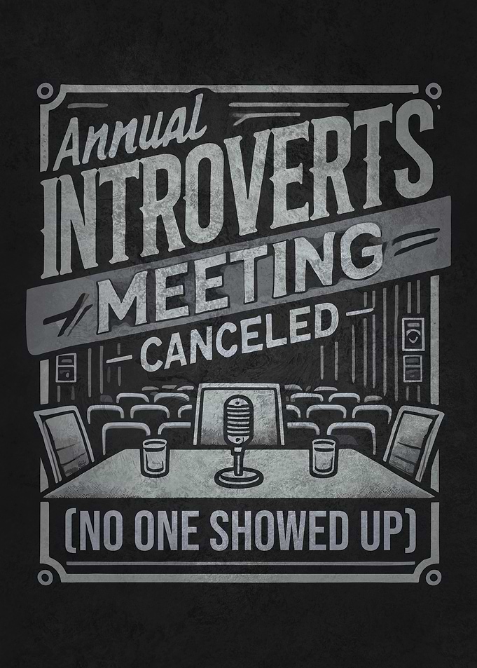 Annual Introverts Meeting – Canceled, Funny Anti-Social
