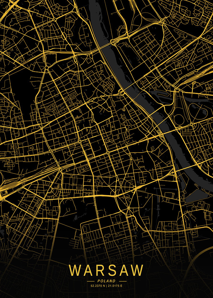Golden Warsaw City Map