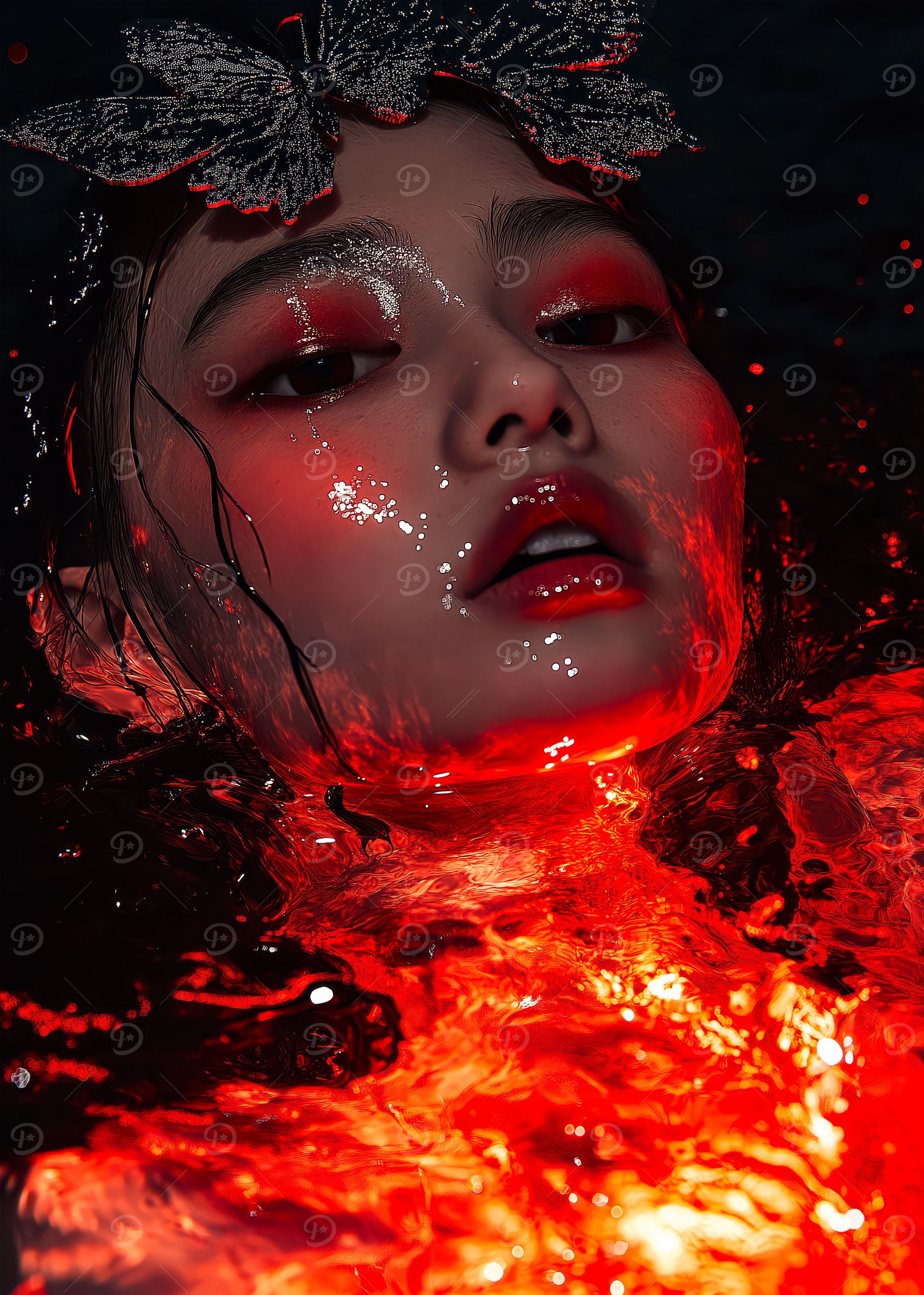 Woman in Red Water