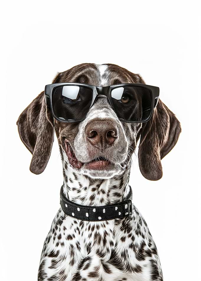 Cool German Shorthaired Pointer Dog in Sunglasses