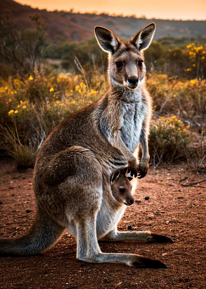 Kangaroo with Joey