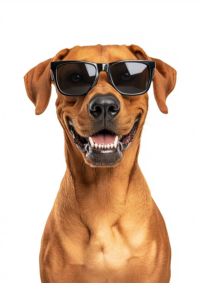 Cool Rhodesian Ridgeback Dog Wearing Sunglasses